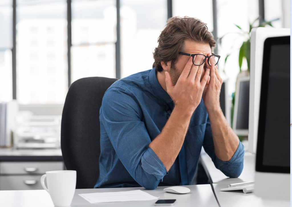 Man met stressklachten. 